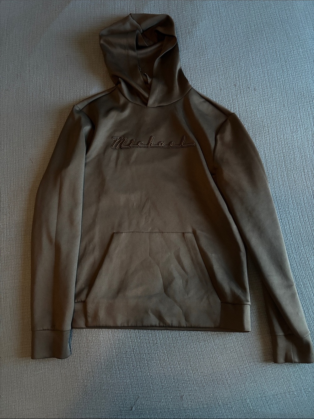 Michael Kors Black Pullover Hoodie with Embroidered Script